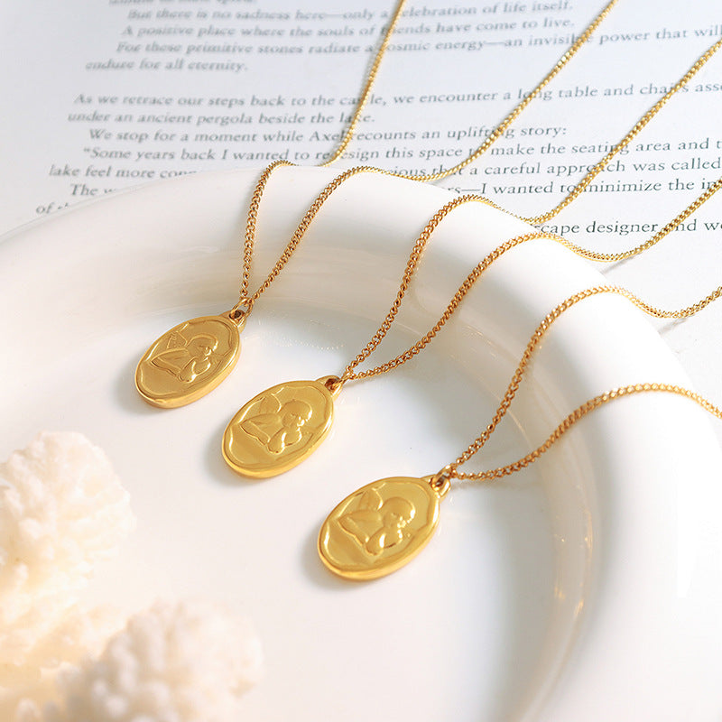 Wholesale 18K Gold Creative Titanium Steel Clavicle Chain Necklace